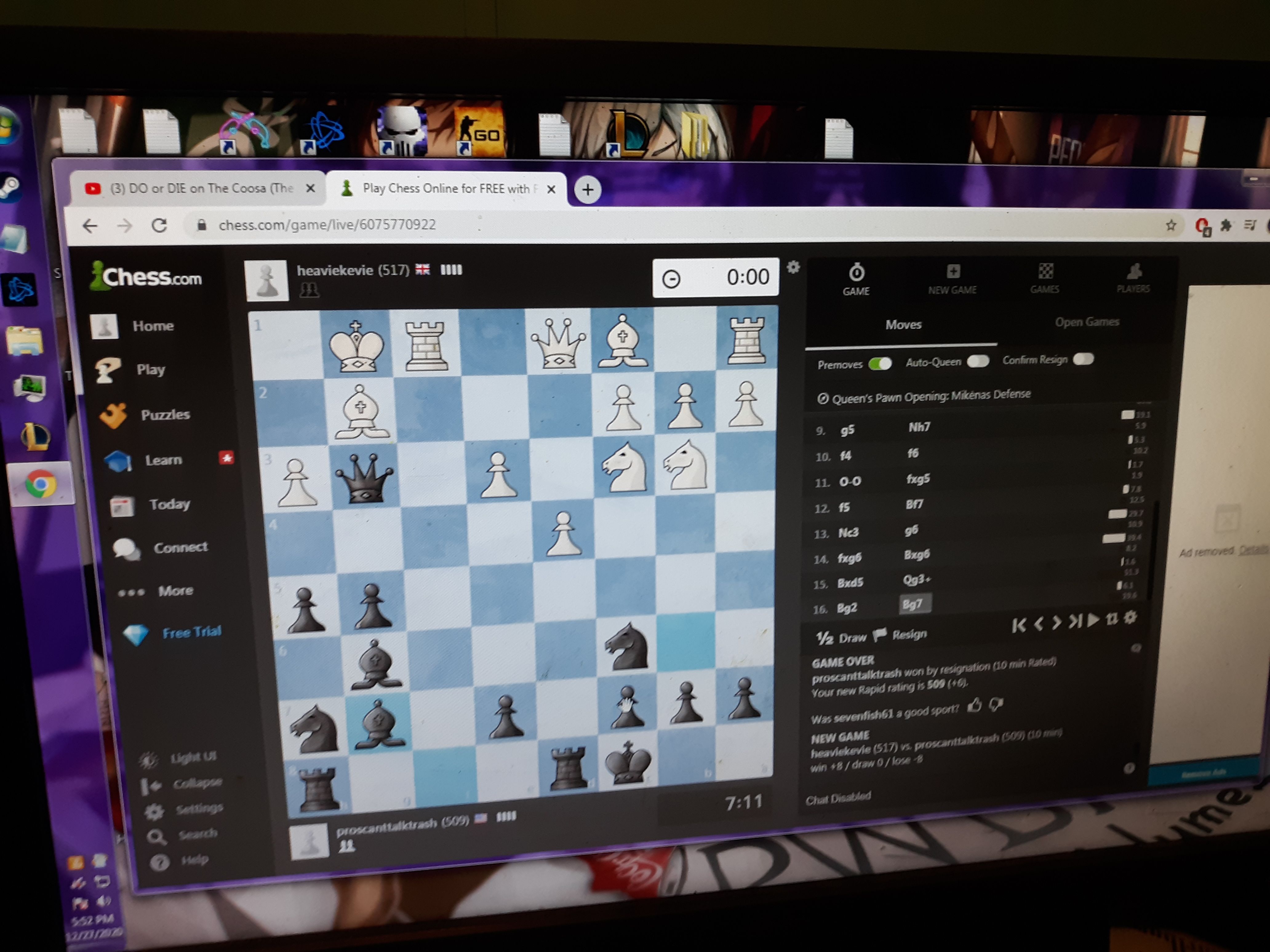 my opponent timed out but i still lost... Chess Forums