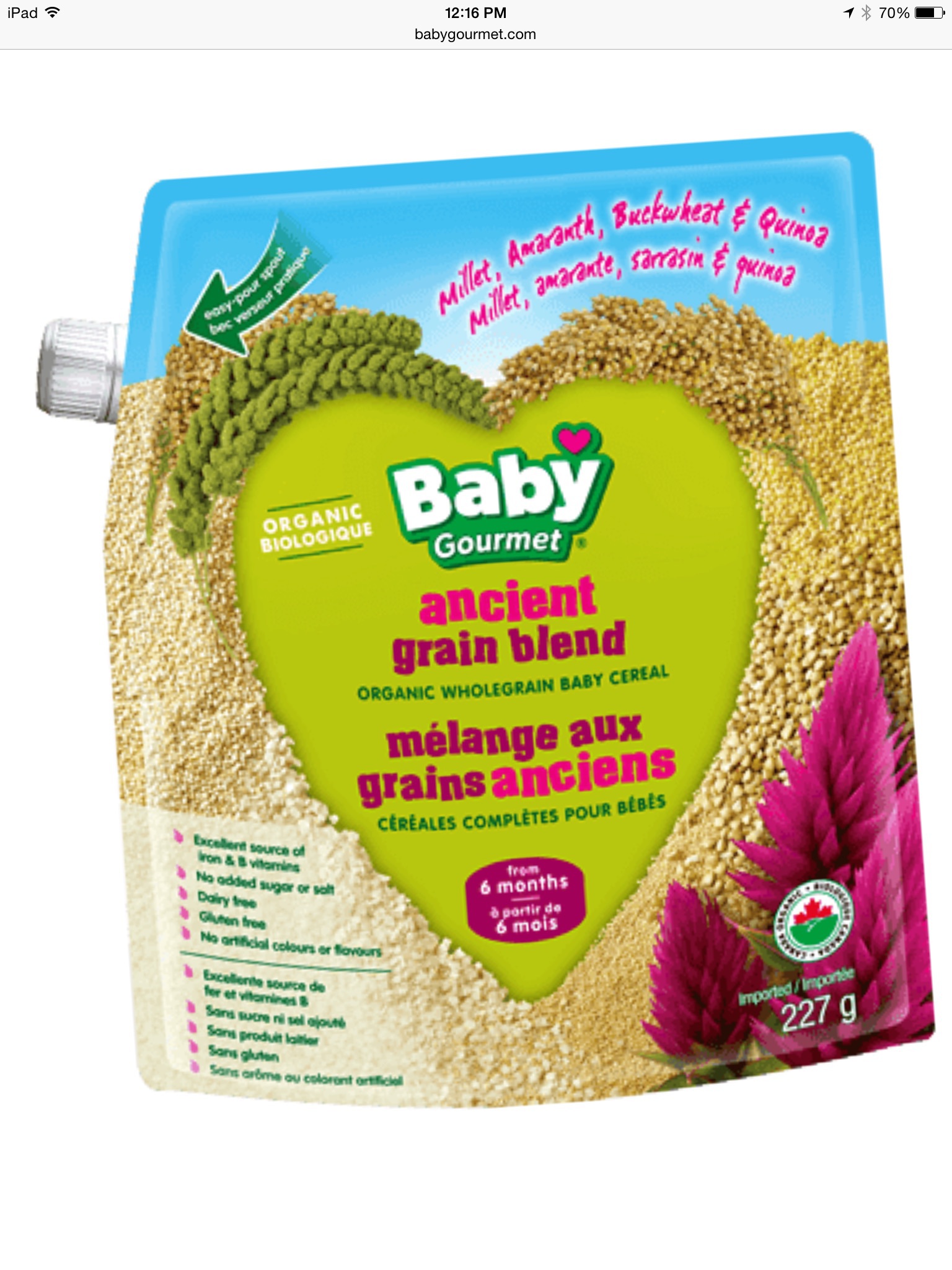 Baby Gourmet Ancient Grain Blend Organic Wholegrain Baby Cereal reviews