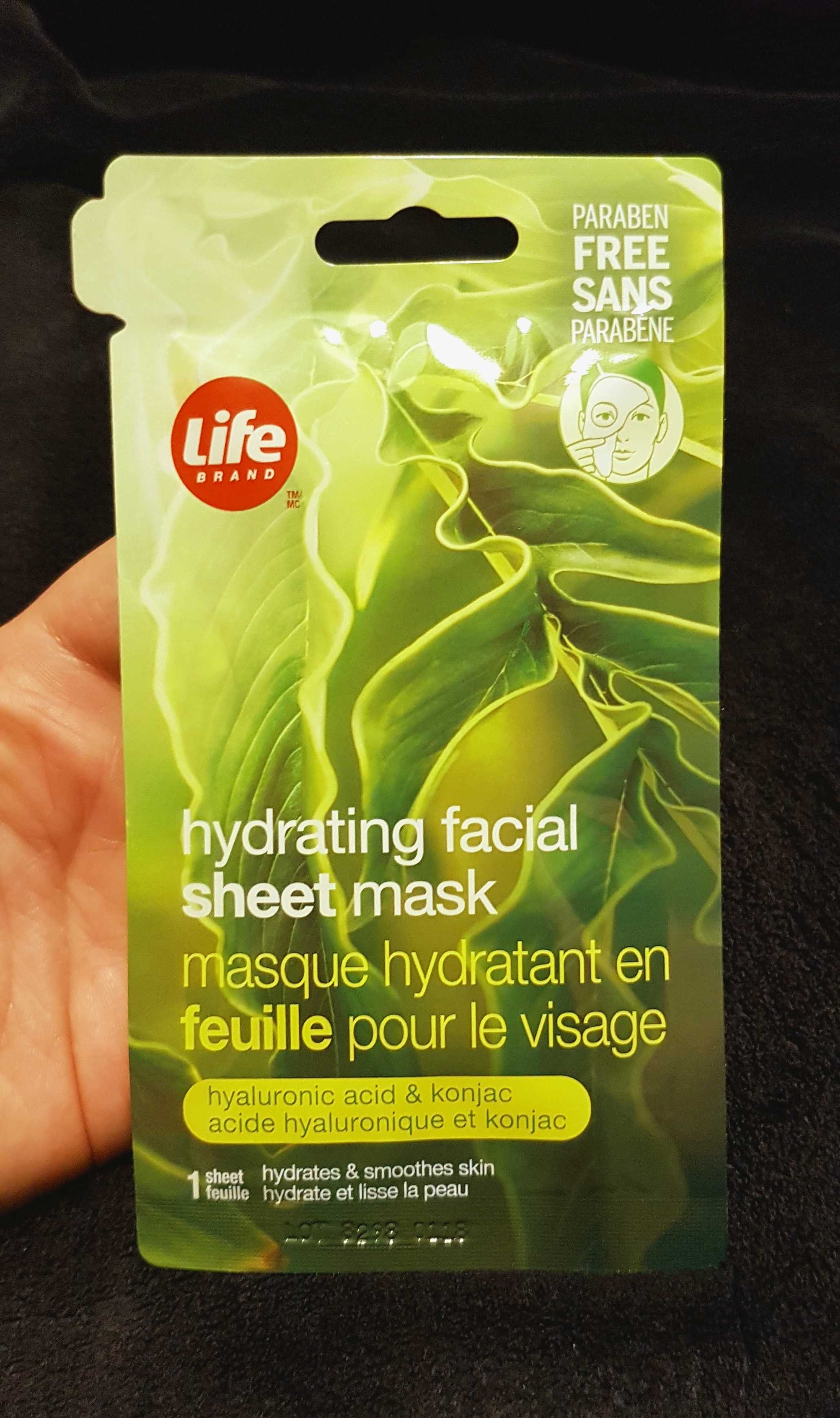 Life Brand Hydrating Facial Sheet Mask with Hyaluronic Acid & Konjac