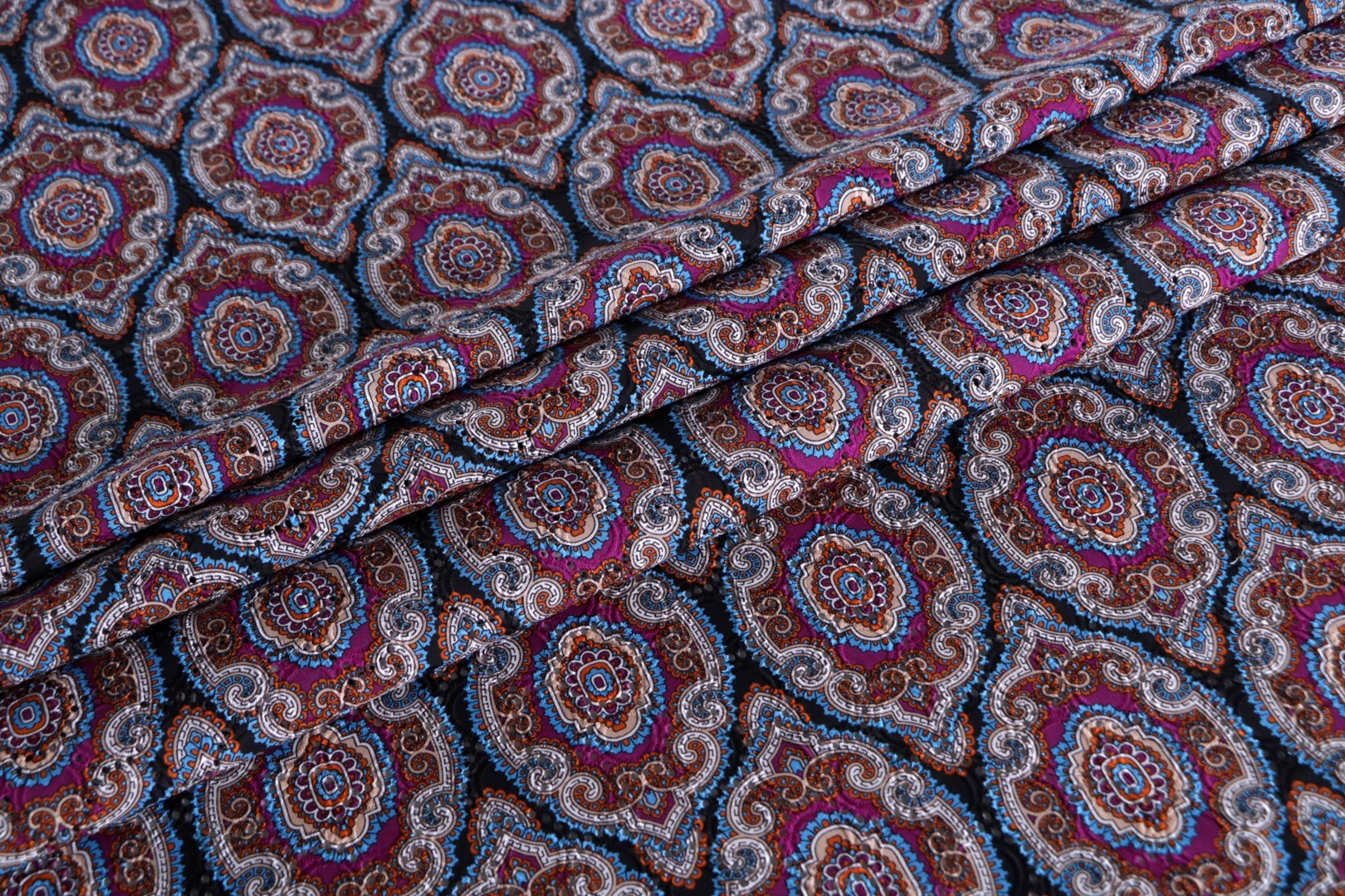 Blue, Red Cotton fabric for dressmaking