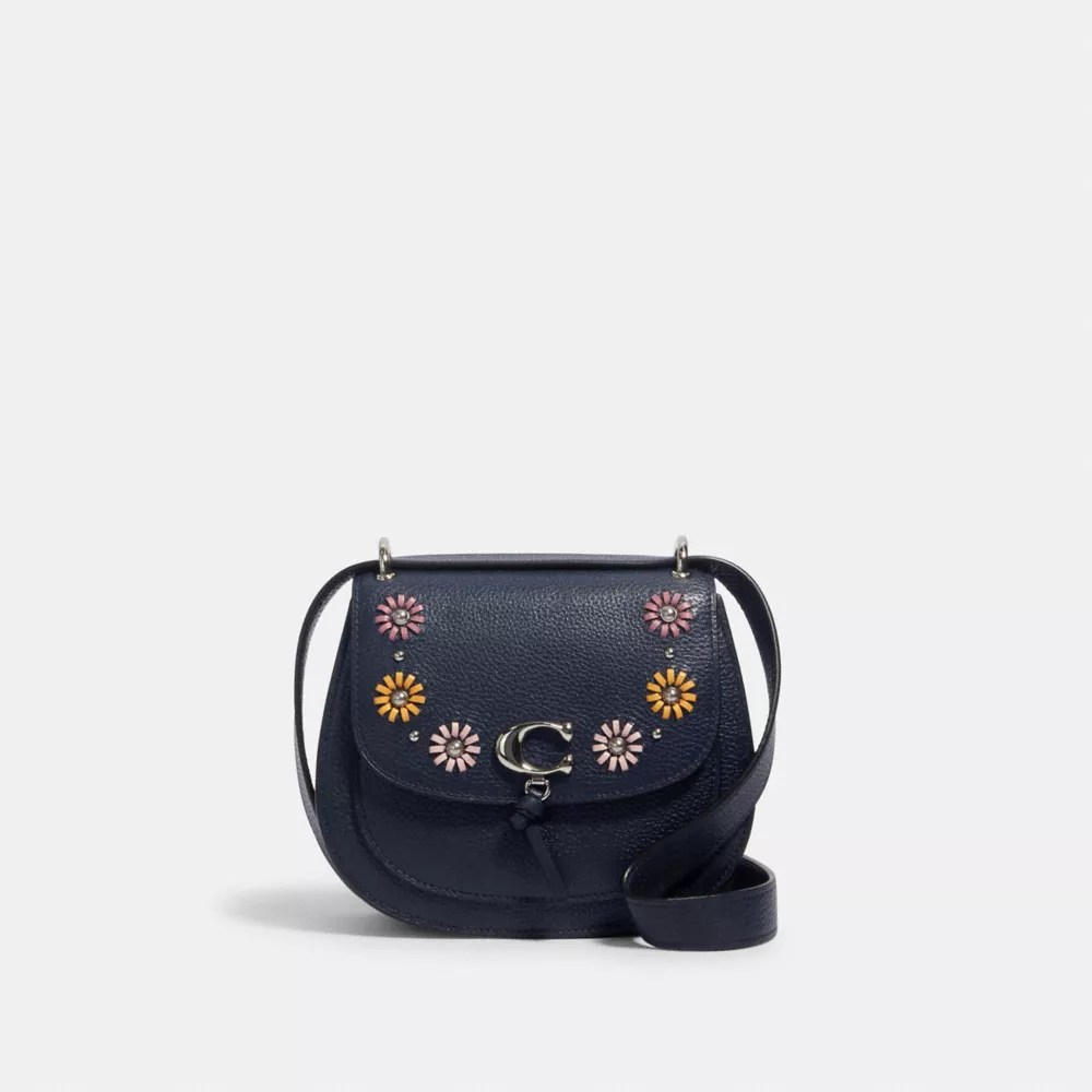 COACH® Outlet Remi Saddle Bag With Whipstitch Daisy Applique