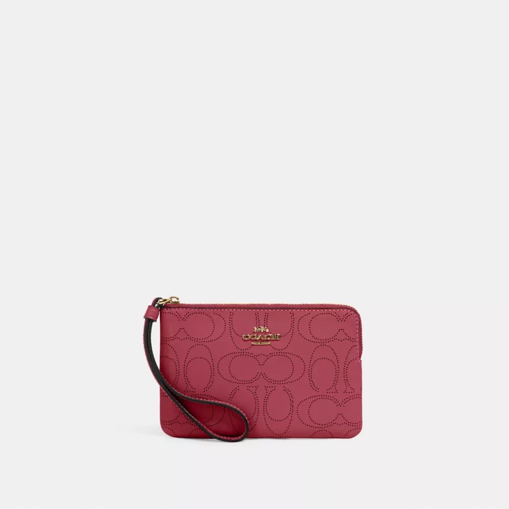 COACH® Outlet Corner Zip Wristlet In Signature Leather