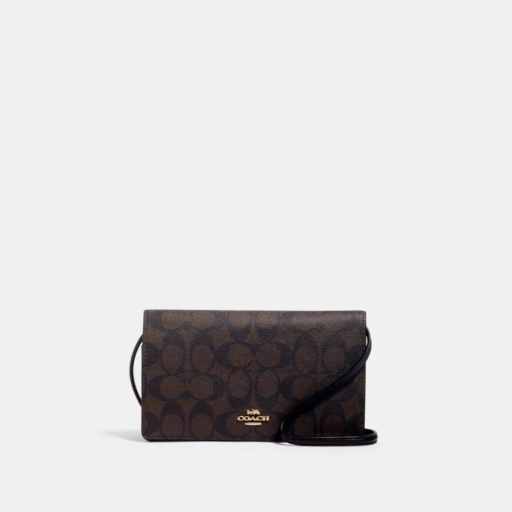 COACH® Outlet Anna Foldover Crossbody Clutch In Signature Canvas