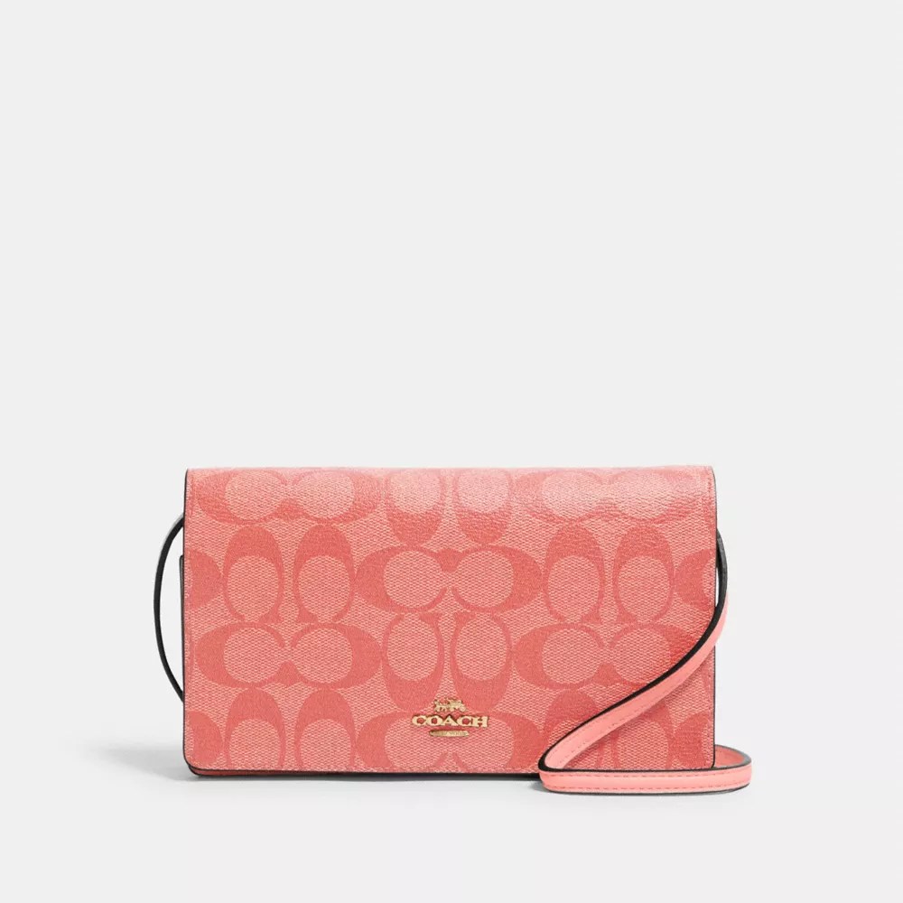 COACH® Outlet Anna Foldover Crossbody Clutch In Signature Canvas