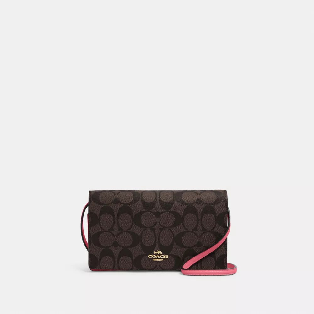 COACH® Outlet Anna Foldover Crossbody Clutch In Signature Canvas