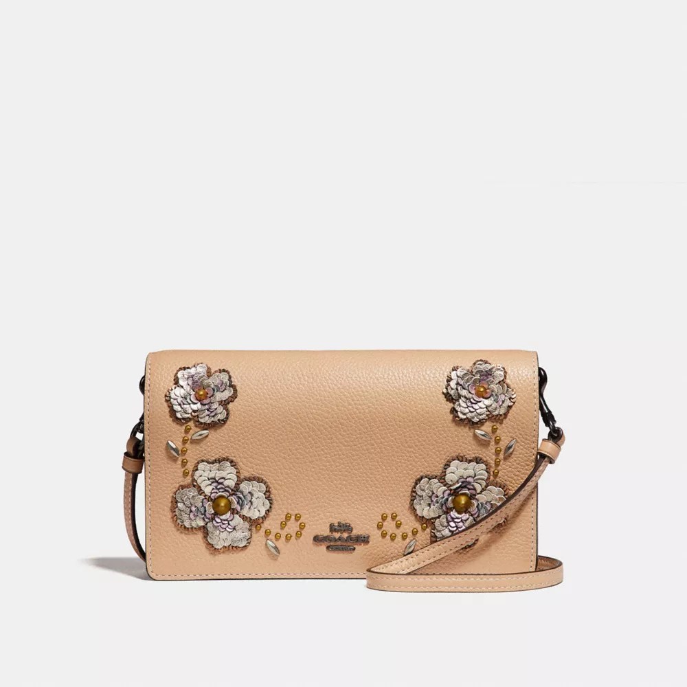 Hayden Foldover Crossbody Clutch With Leather Sequin Applique COACH®