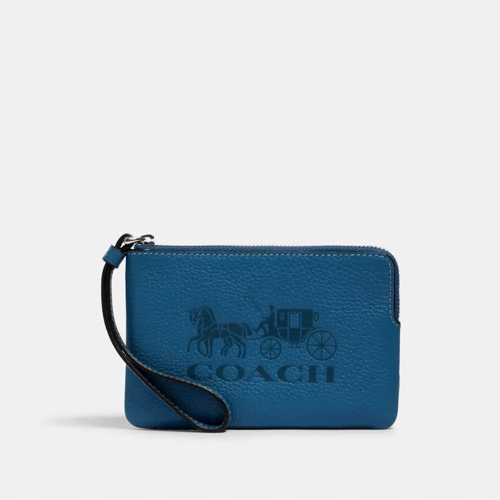 COACH® Outlet Jes Corner Zip Wristlet With Horse And Carriage