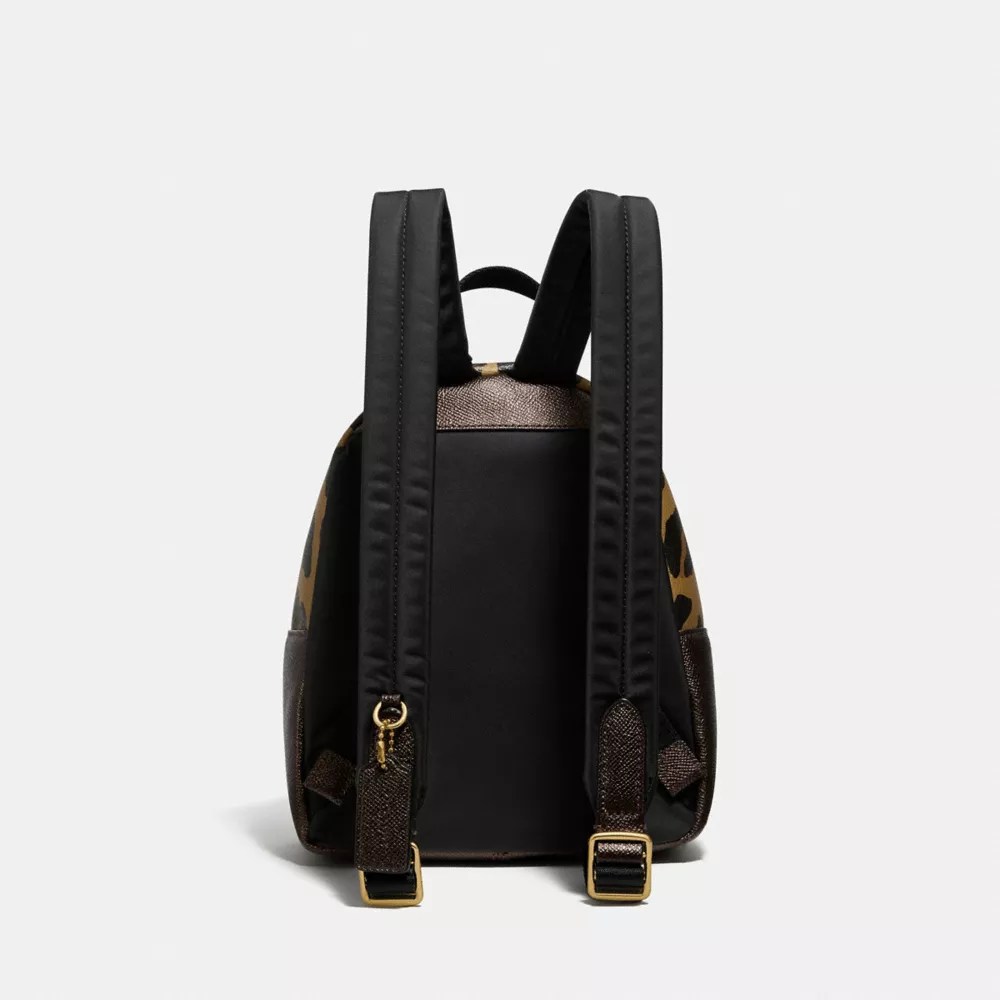 COACH® Outlet Mini Charlie Backpack In Signature Canvas With Leopard
