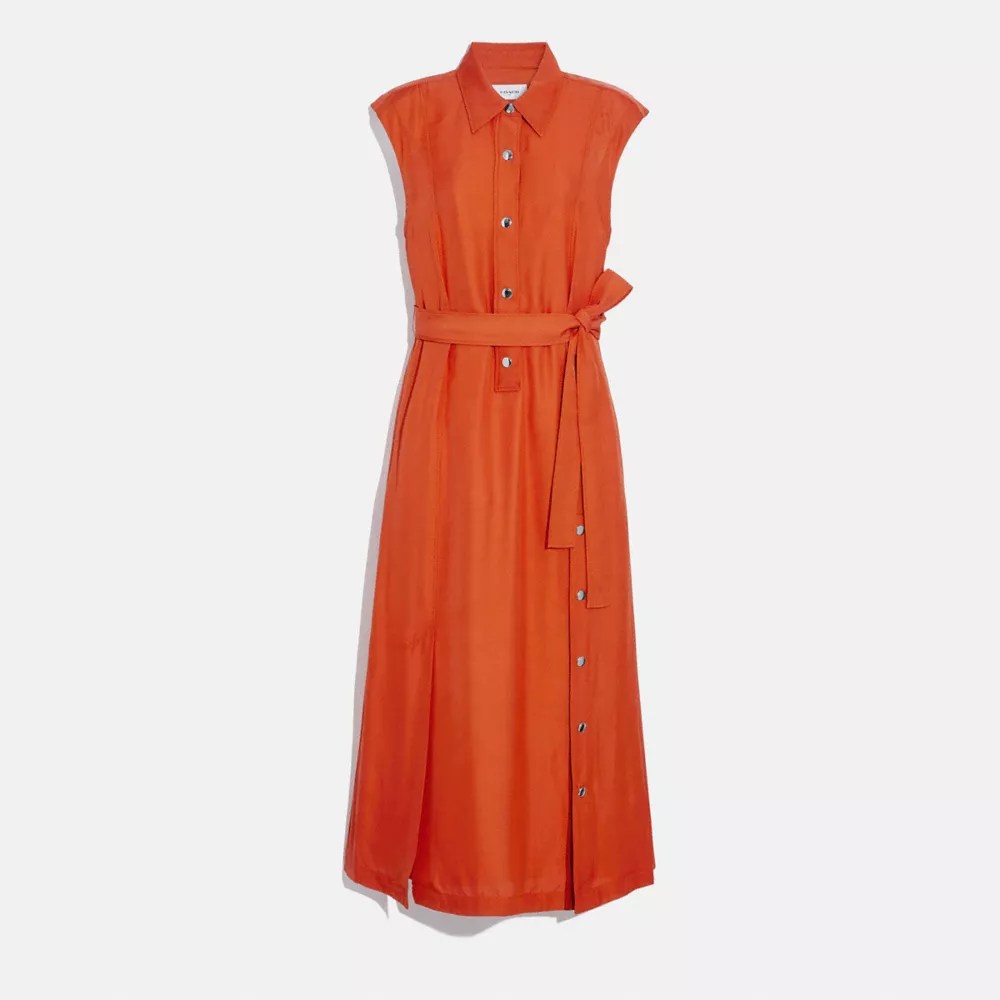 COACH® Long Shirt Dress With Side Slit
