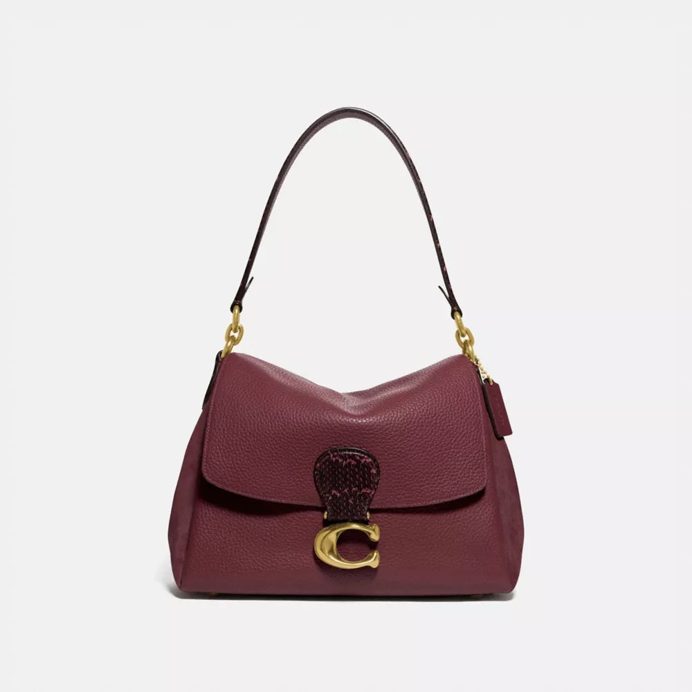 COACH® May Shoulder Bag With Snakeskin Detail