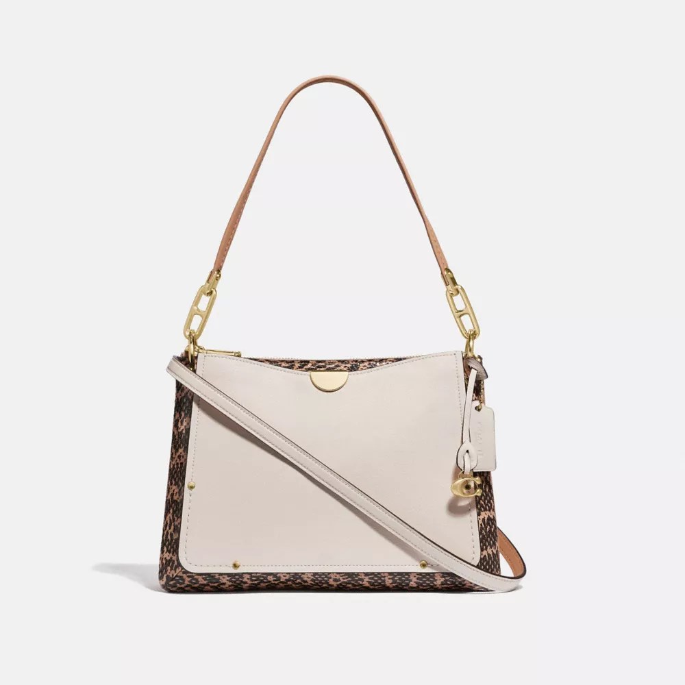 COACH® Dreamer Shoulder Bag With Snakeskin Detail