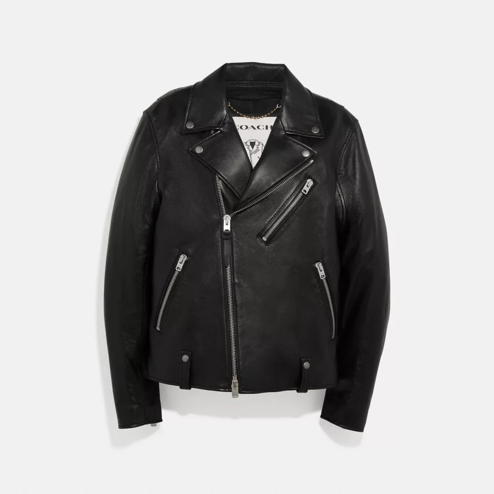 COACH® Leather Moto Jacket