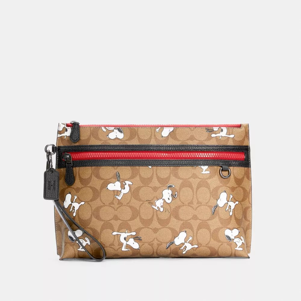 COACH® Outlet Coach X Peanuts Carryall Pouch In Signature Canvas With