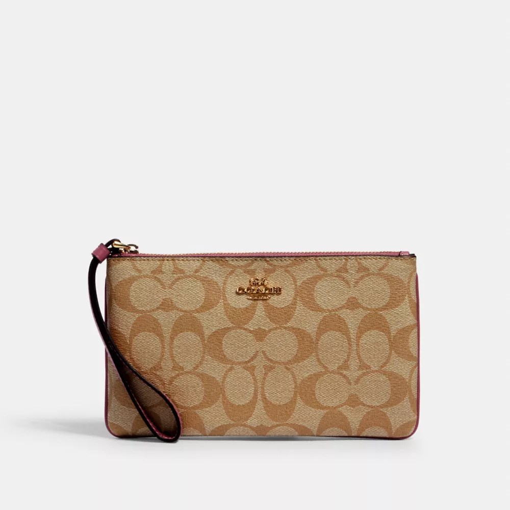 COACH® Outlet Large Wristlet In Signature Canvas