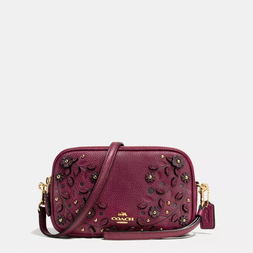 COACH® Willow Floral Crossbody Clutch In Pebble Leather