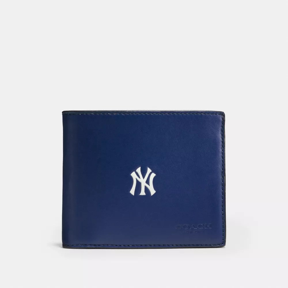 Mlb Compact Id Wallet In Sport Calf Leather COACH®