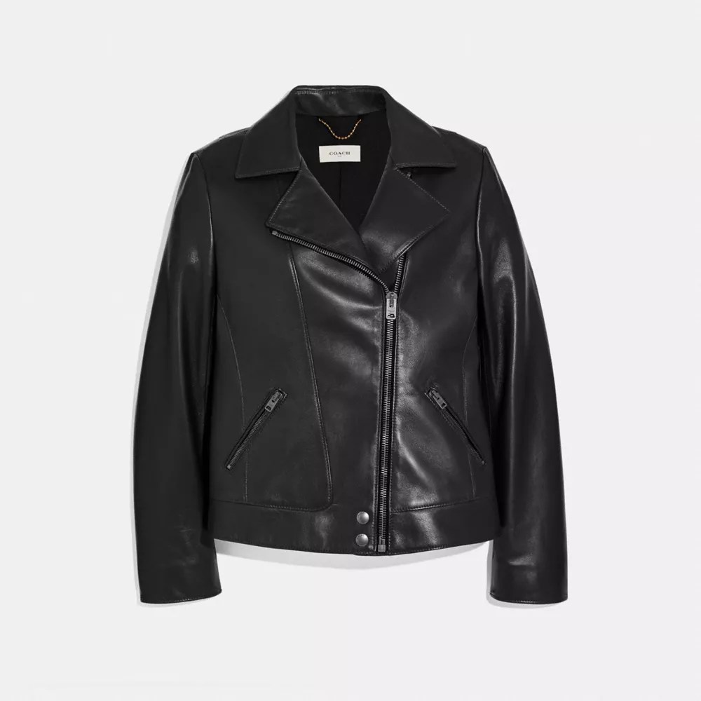 COACH® Leather Moto Jacket