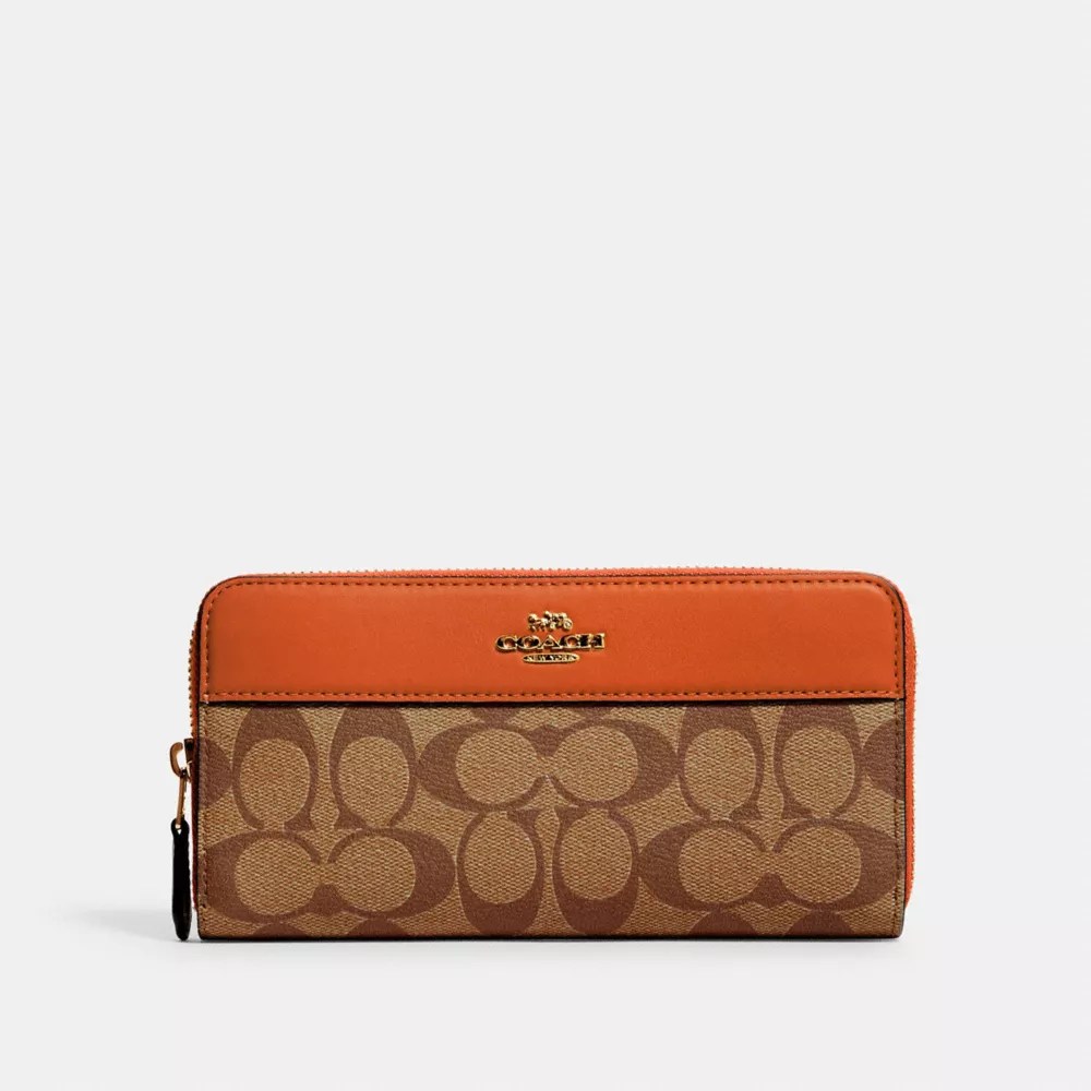COACH® Outlet Accordion Zip Wallet In Signature Canvas