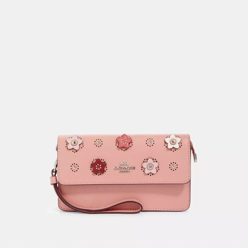 COACH® Outlet Foldover Wristlet With Daisy Applique