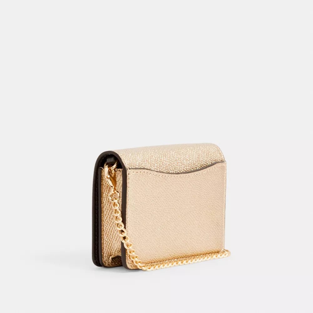 Coach Mini Wallet On A ChainInSignatureCanvasWithStripePrint 素敵な 素敵な