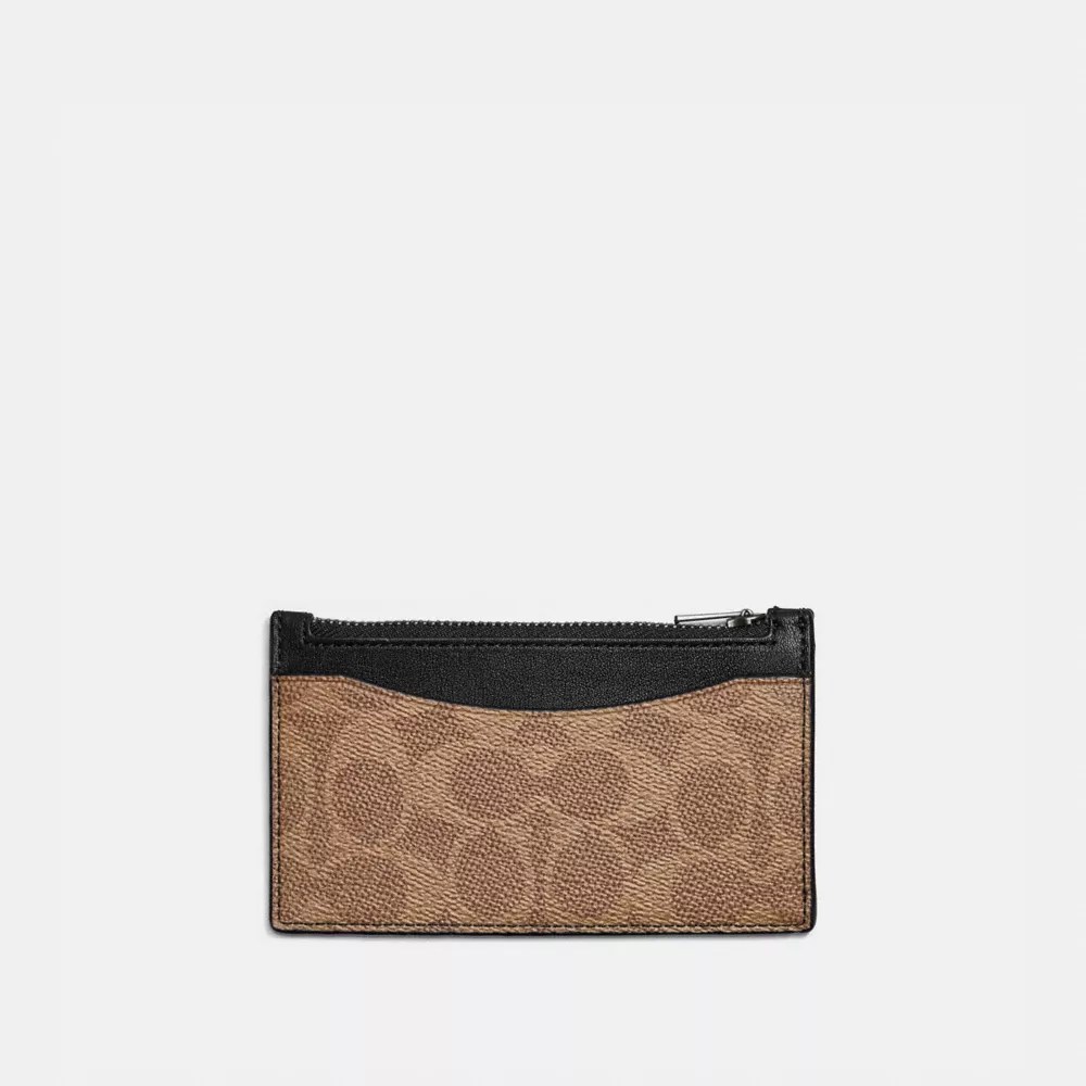 Zip Card Case In Signature Canvas COACH®