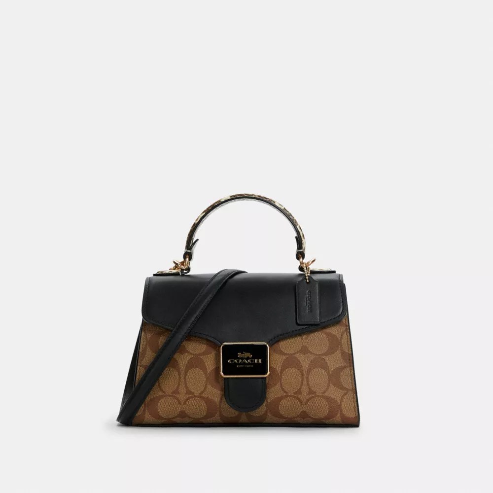 Coach Pepper Satchel In Signature Canvas In Beige/multi ModeSens