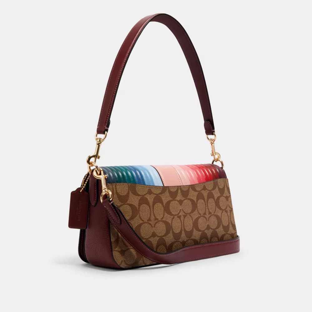 COACH® Outlet Shoulder Bag In Signature Canvas With Rainbow