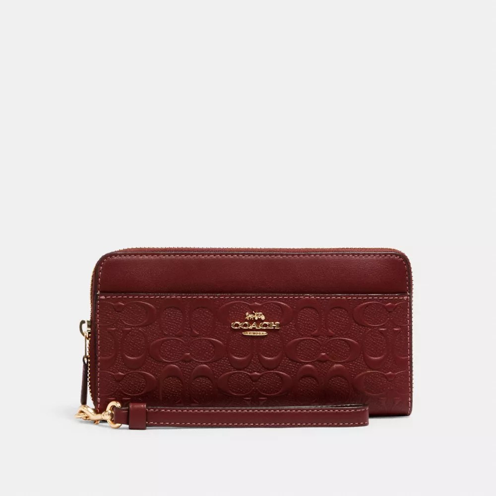 COACH® Outlet Accordion Zip Wallet With Wristlet Strap In Signature