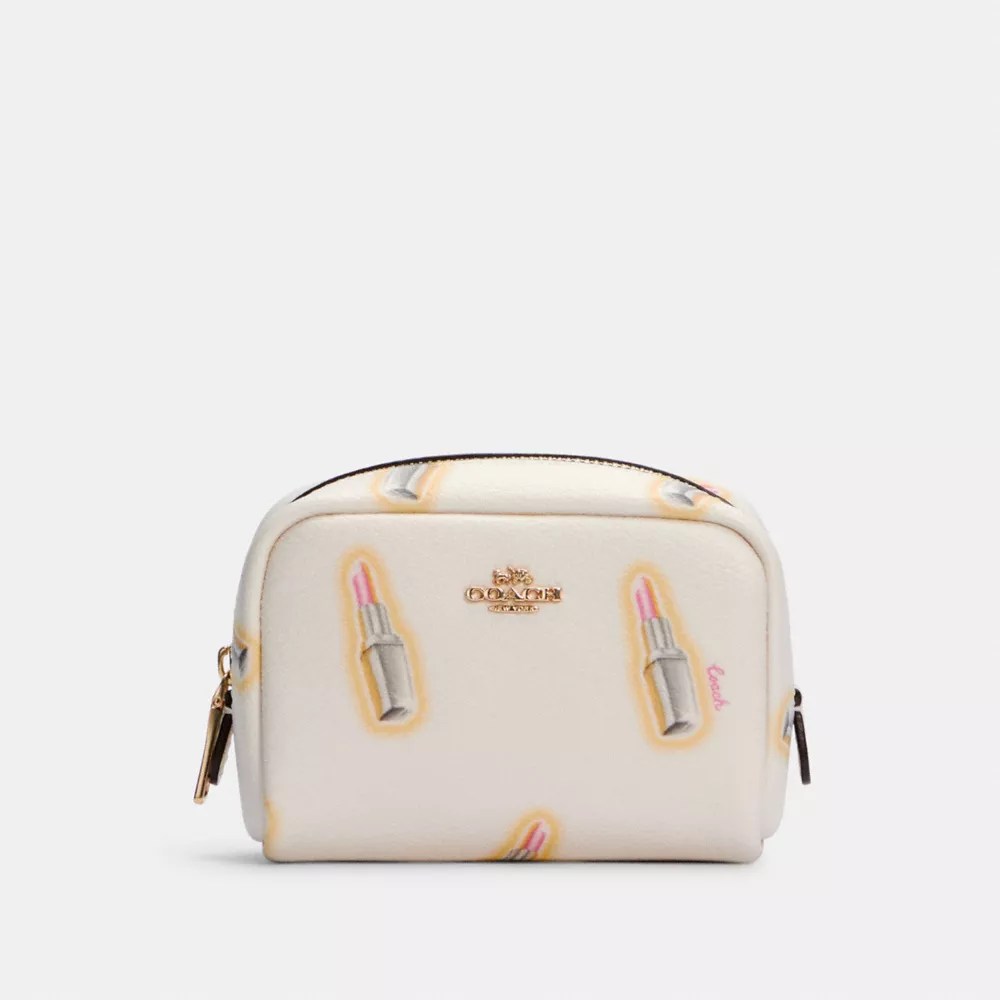 COACH® Outlet Mini Boxy Cosmetic Case With Lipstick Print