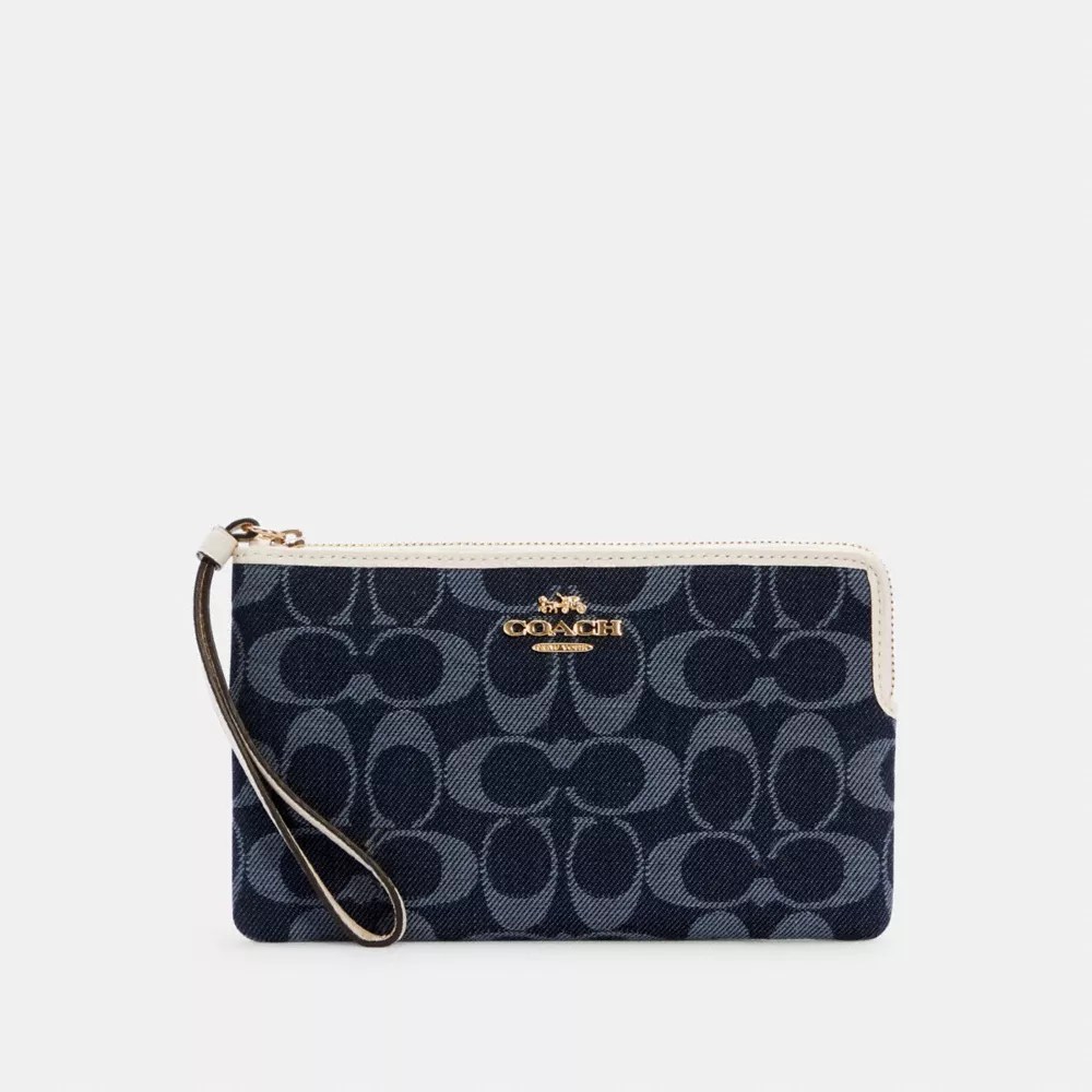 COACH® Outlet Large Corner Zip Wristlet In Signature Jacquard