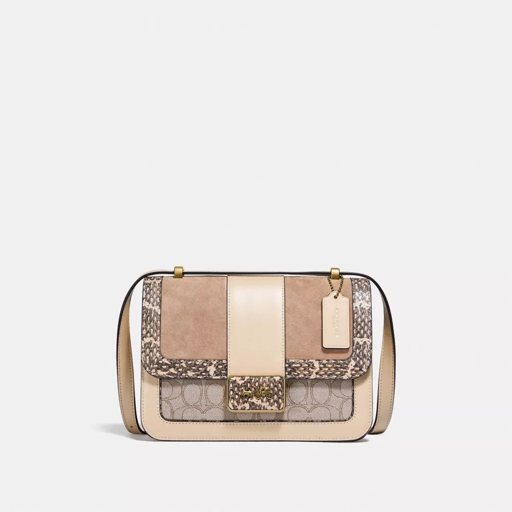 COACH® Alie Shoulder Bag In Signature Jacquard With Snakeskin Detail
