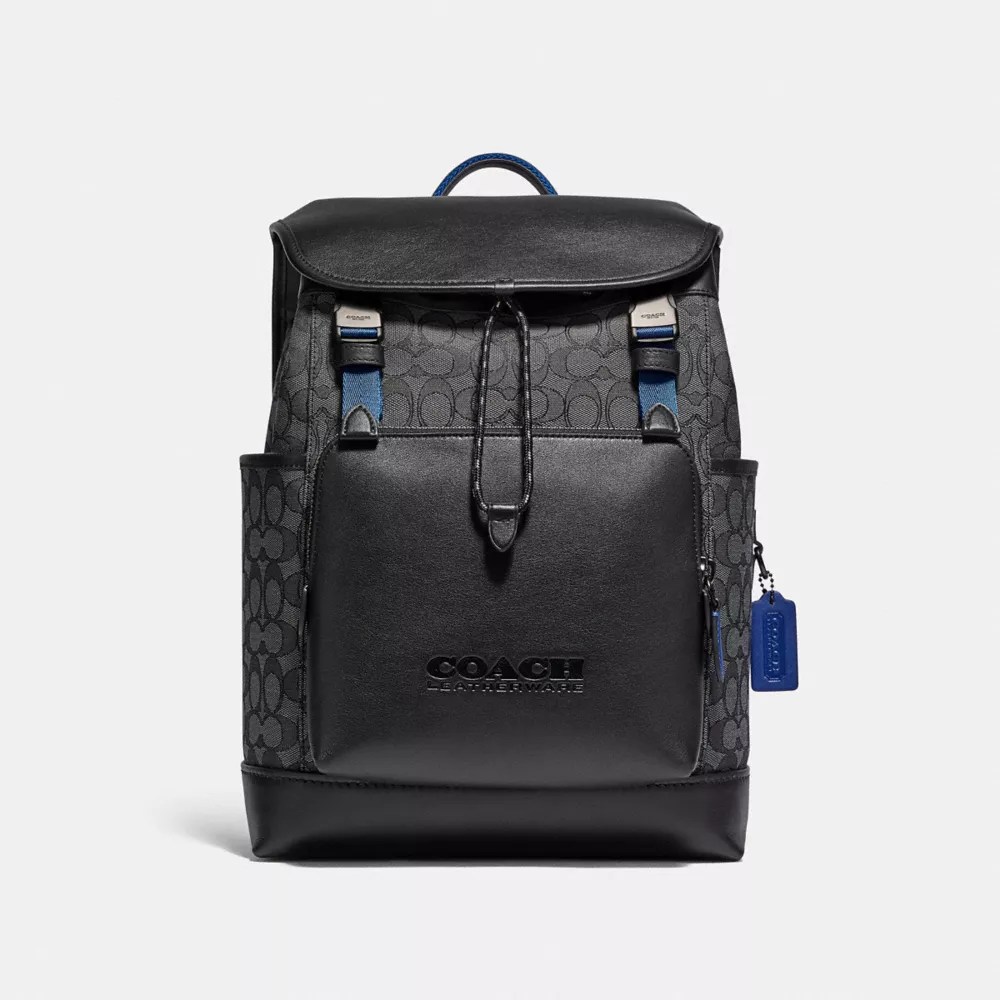 League Flap Backpack In Signature Jacquard COACH®