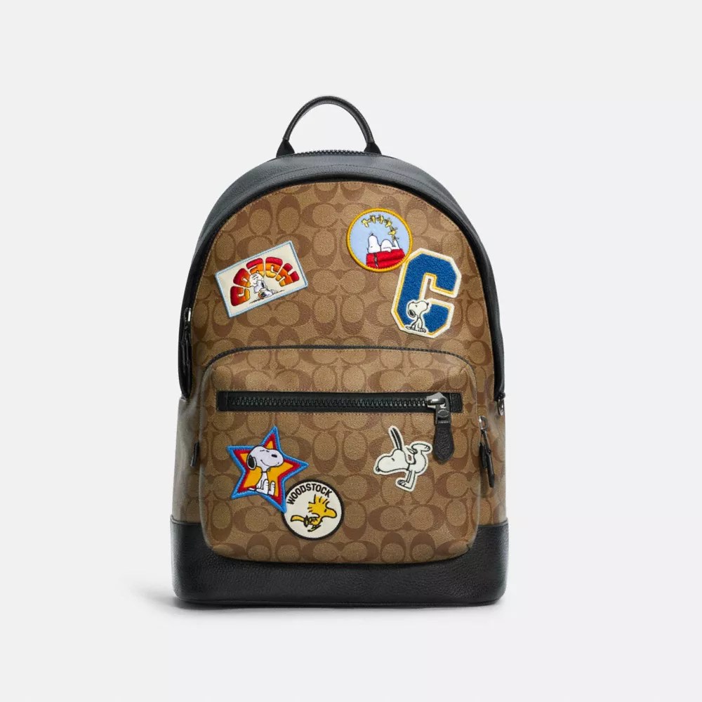 COACH® Outlet Coach X Peanuts West Backpack In Signature Canvas With