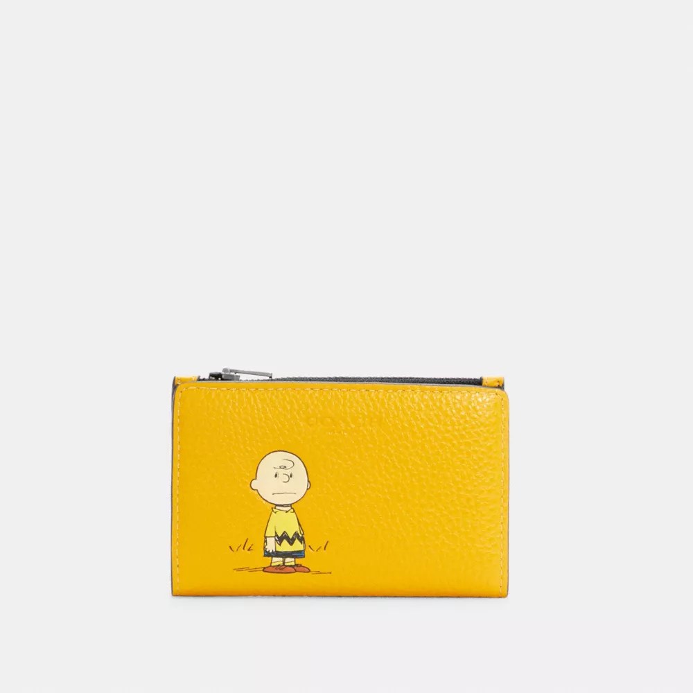 COACH® Outlet Coach X Peanuts Slim Bifold Card Wallet With Charlie Brown