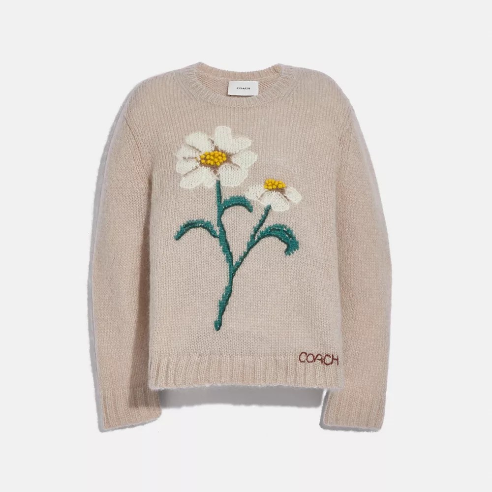 COACH® Daisy Embroidered Sweater