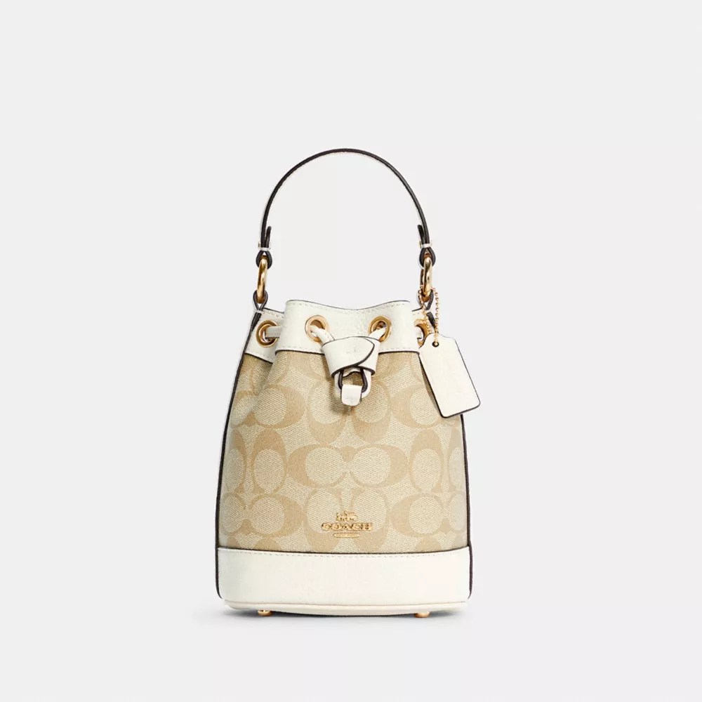 COACH® Dempsey Drawstring Bucket Bag 15 In Signature Canvas