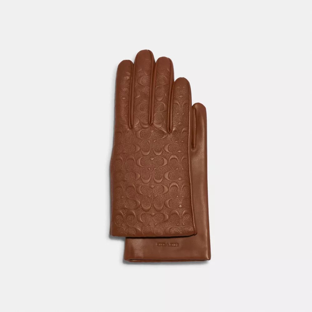 COACH OUTLET® Signature Leather Tech Gloves