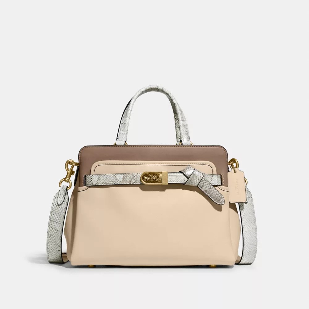 Coach Women's Tate Carryall 29 In Colorblock With Snakeskin Detail In