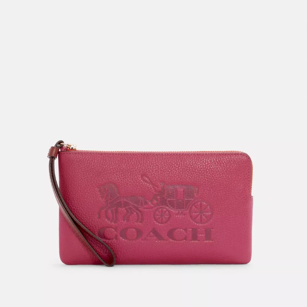 COACH® Outlet Large Corner Zip Wristlet In Colorblock With Horse And