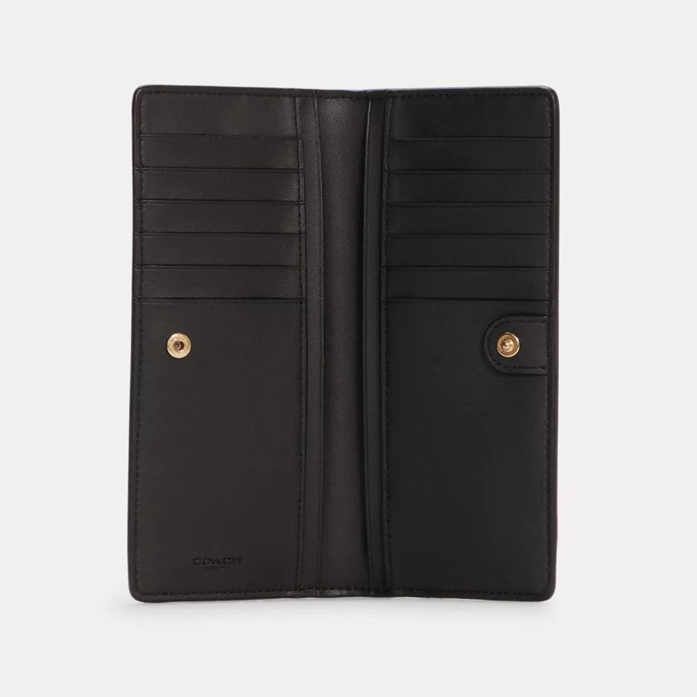 COACH® Slim Wallet In Signature Canvas With Stripe Print