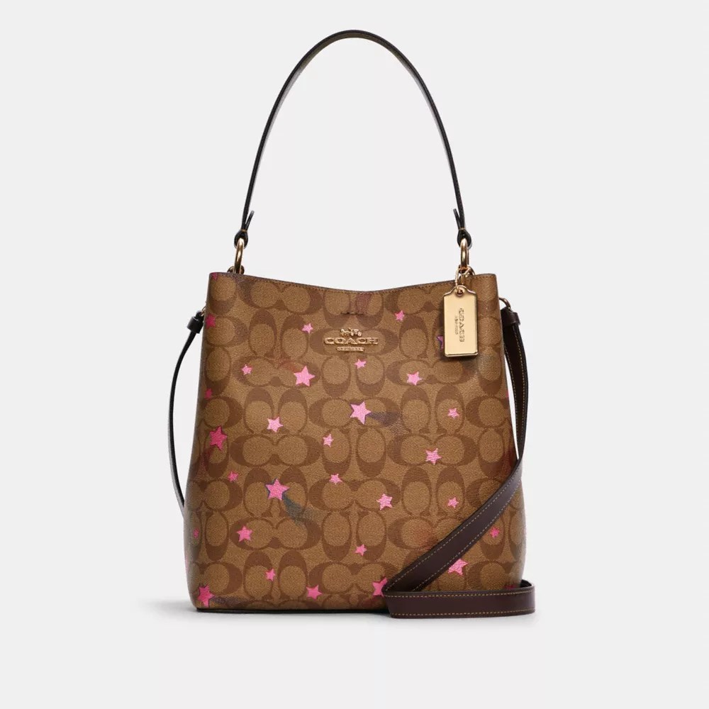 Coach Women's Town Bucket Bag In Signature Canvas With Disco Star Print