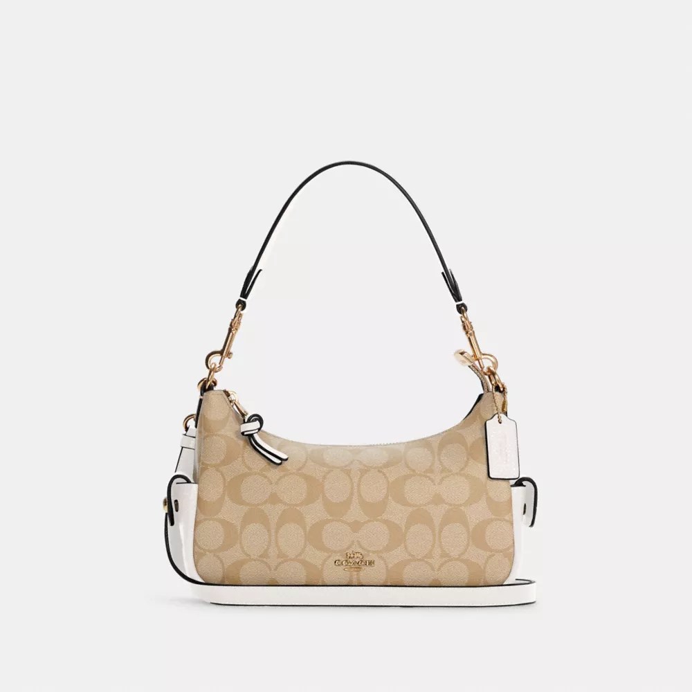 Coach Women's Pennie Shoulder Bag 25 In Signature Canvas In Gold/light