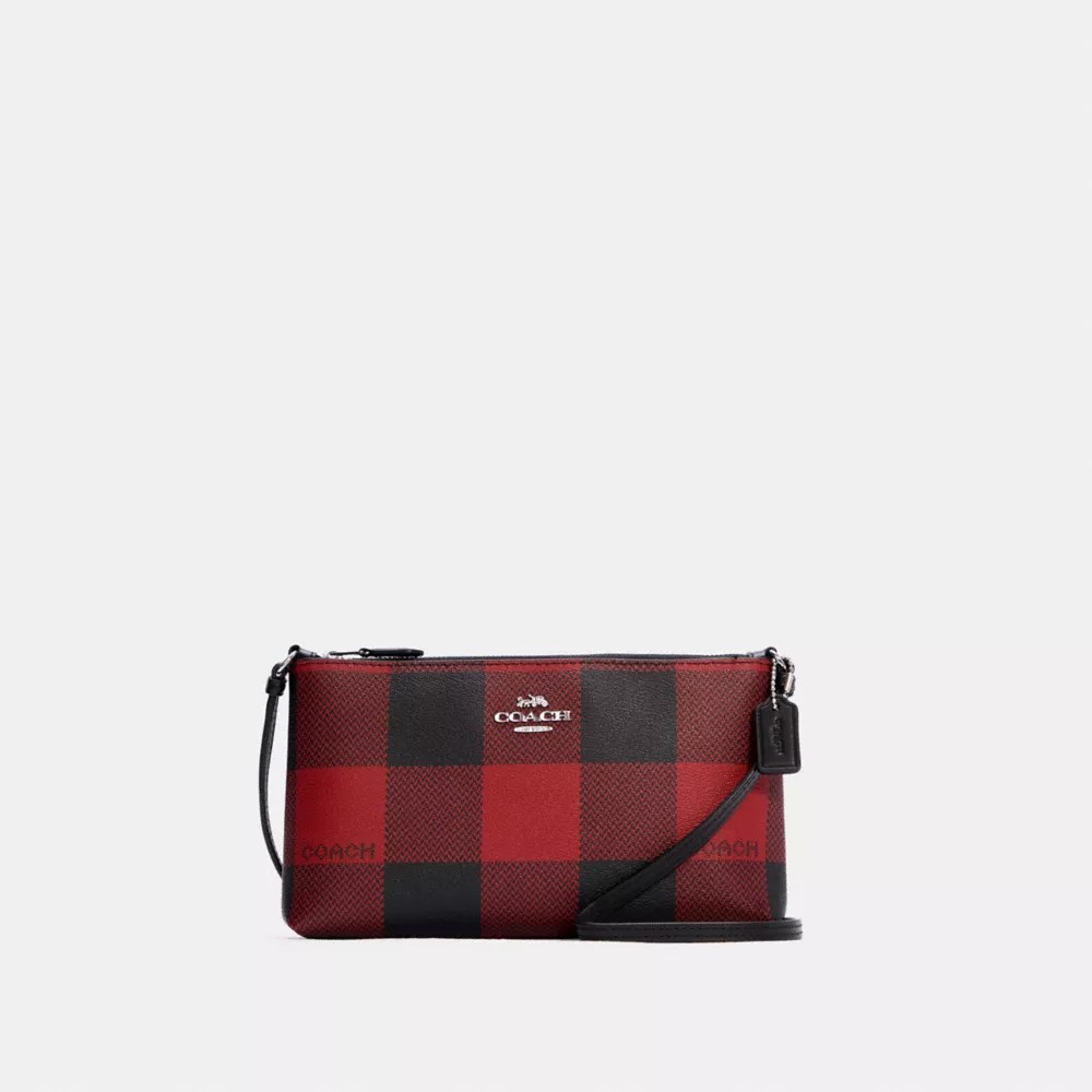 COACH® Zip Top Crossbody With Buffalo Plaid Print