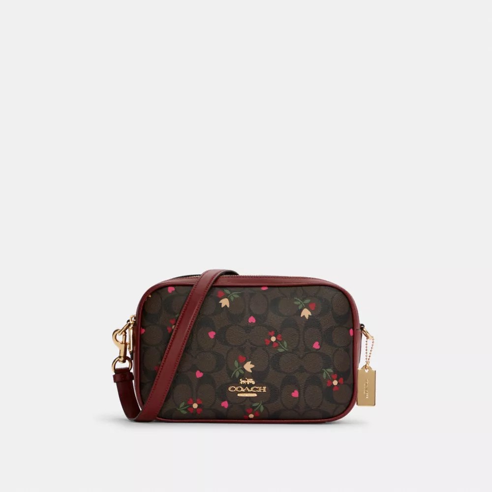 COACH® Jes Crossbody In Signature Canvas With Heart Petal Print