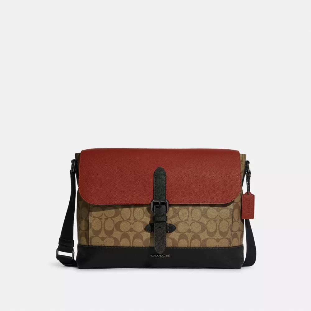 COACH OUTLET® Hudson Messenger In Colorblock Signature Canvas