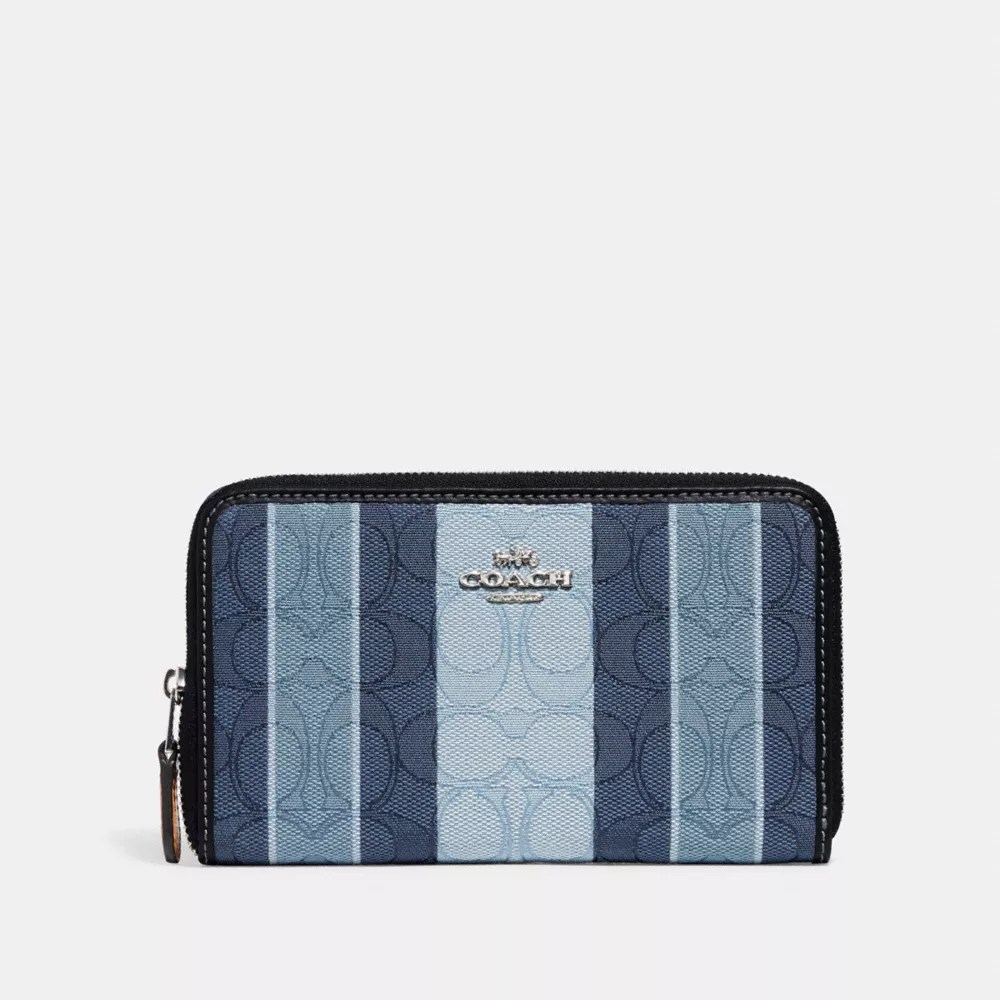 COACH OUTLET® Medium Id Zip Wallet In Signature Jacquard With Stripes