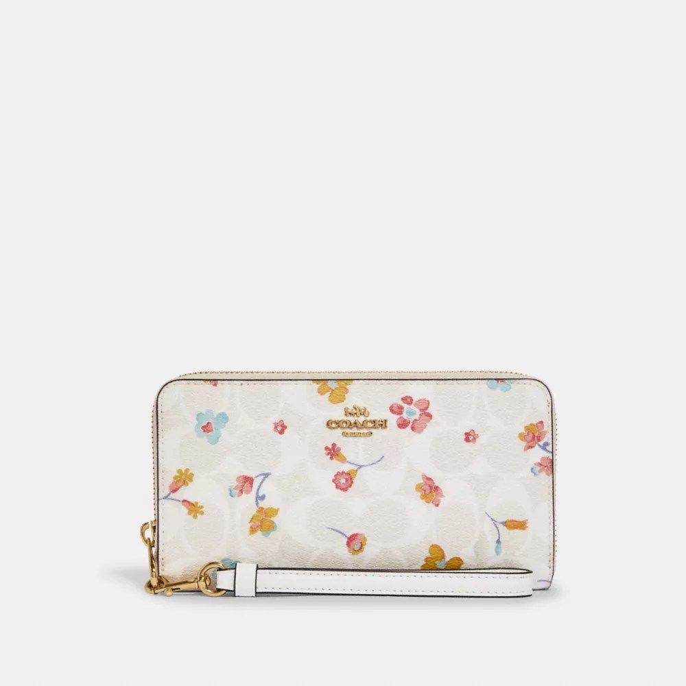COACH® Long Zip Around Wallet In Signature Canvas With Mystical