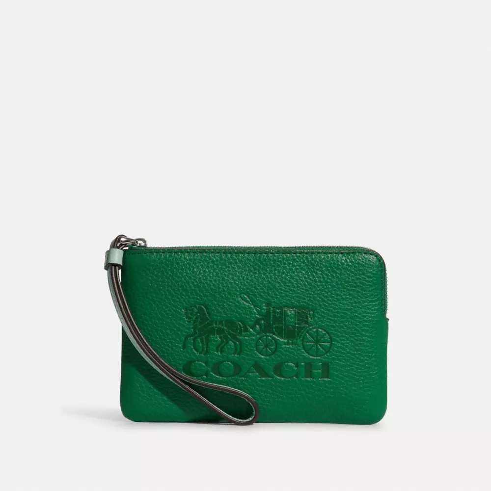 COACH OUTLET® Corner Zip Wristlet In Colorblock With Horse And Carriage