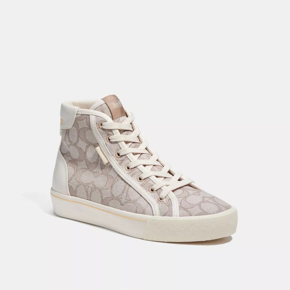 COACH® Citysole High Top Platform Sneaker In Signature Jacquard