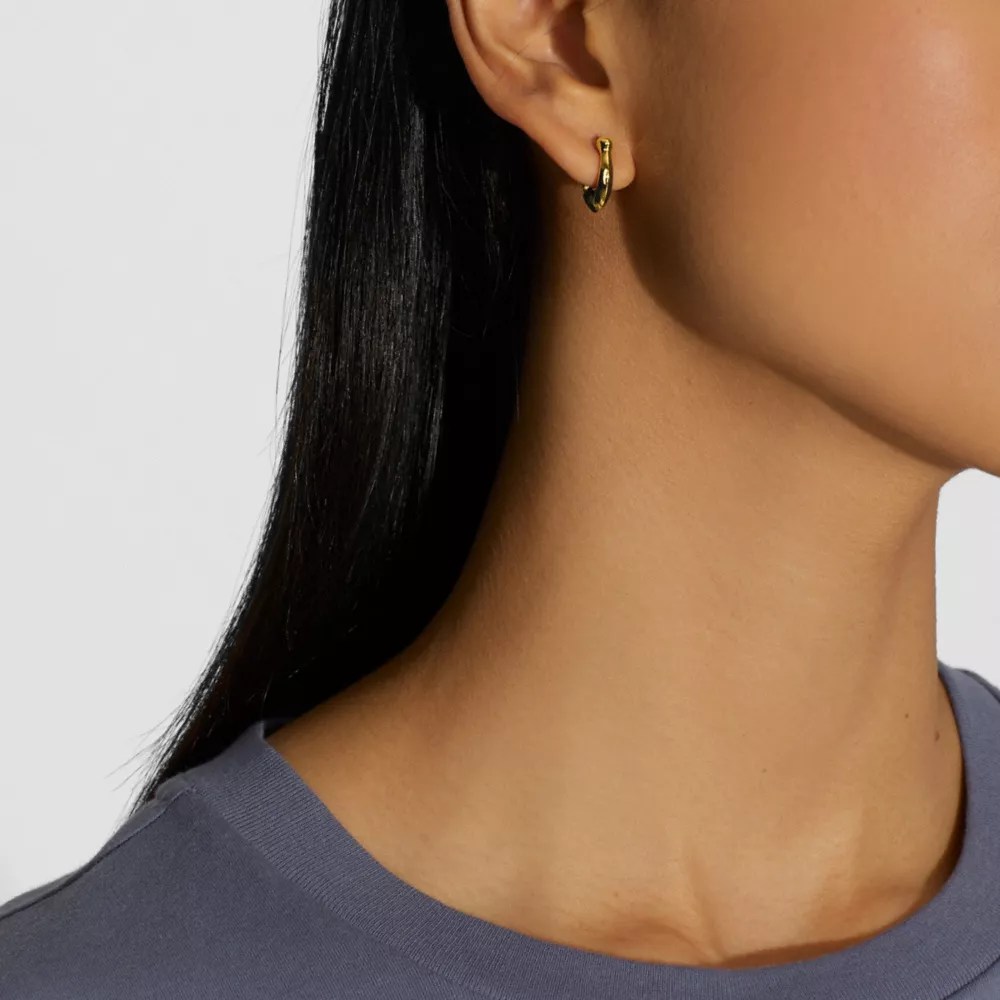 Coach Signature Huggie Earrings Big Apple Buddy